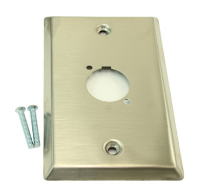 Wall plate: 1 Gang / 1 Hole D-Series/Neutrik Connector Plate, Stainless