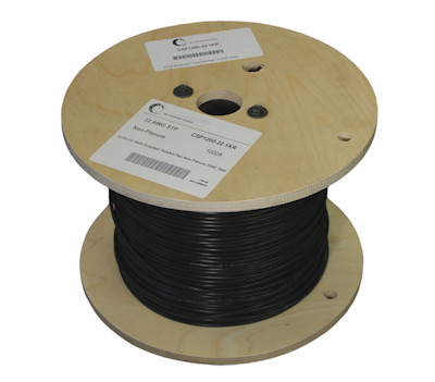 1000ft Shielded Twisted Pair 22AWG/2 Conductor, Black