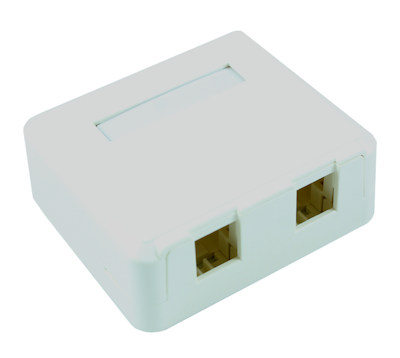 Wall plate: Surface Mount Type, Keystone, 2 Hole - White