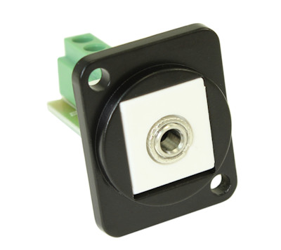Wallplate: 3.5mm TRS Stereo D-Series/Neutrik Panel Mount, Block Connect