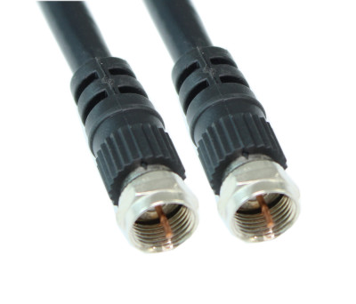 6ft RG6 DUAL SHIELD Black HI-BANDWIDTH Coax Cable F-type Nickel Plated