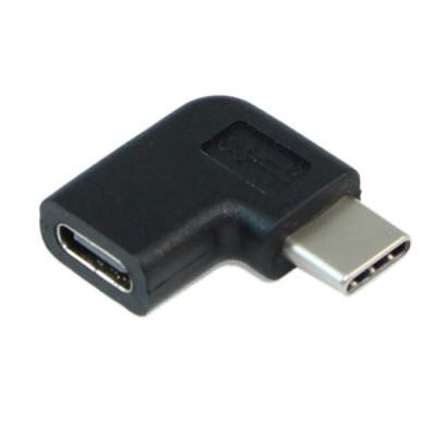 USB 3.2 Gen 1 Type-C Male to Female Angle 90 degree Adapter, Black 