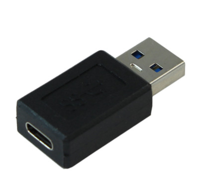USB 3.2 Gen 1 Type-C Female to USB Type A Male Adapter, Black 