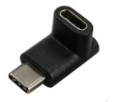 USB 3.2 Gen 1 Type-C Male to Female Up/Down Angle 90 degree Adapter, Black 