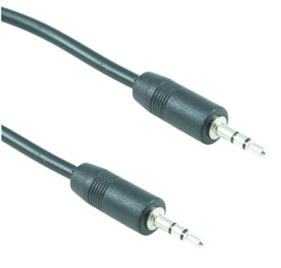 10 INCH SLIM 2.5mm Mini Stereo TRS Plug Male/Male Cable, Black