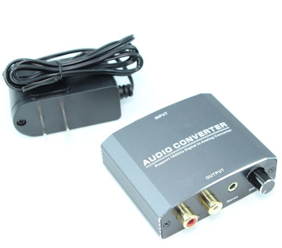 Digital/Toslink to Analog 3.5mm and 2 RCA Converter Amplifier Volume Control