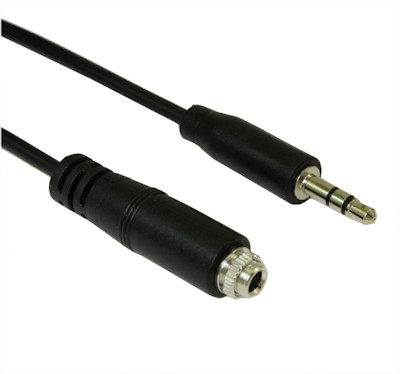 6inch 3.5mm Stereo TRS Male to Female Panel-Mount Extension Cable 