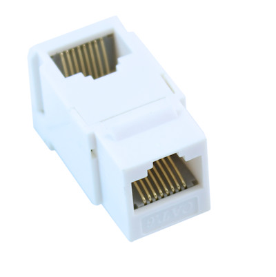 Keystone Jack Insert/Coupler Type ANGLED/90 Cat6 RJ45 Networking, White
