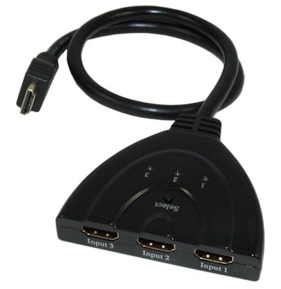 3 IN/1 OUT HDMI Switch AUTO-SELECT, Pigtail Style,4Kx2K @60Hz/4:4:4/HDCP2.2