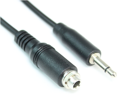 1.5ft 3.5mm MONO TS Male to Female Panel-Mount Extension Cable  