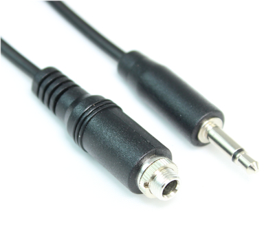 6 inch 3.5mm MONO TS Male to Female Panel-Mount Extension Cable