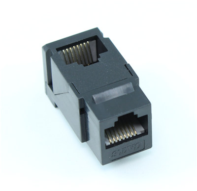 Keystone Jack Insert/Coupler Type ANGLED/90 Cat6 RJ45 Networking, Black