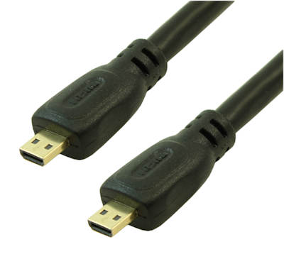 7.9inch MICRO-HDMI to MICRO-HDMI Male to Male Cable (32AWG), Black