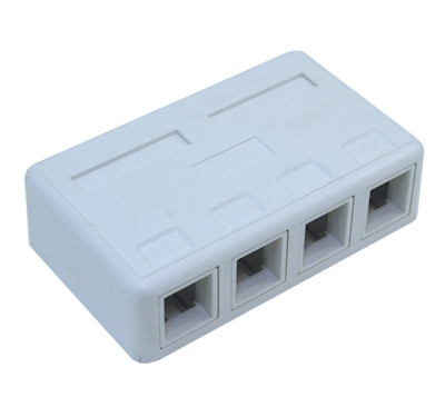 Wall plate: Surface Mount Type, Keystone, 4 Hole - White