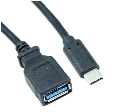 6inch OTG USB 3.1 Gen1 Type-C Male to Type A 5Gbps Female, Black