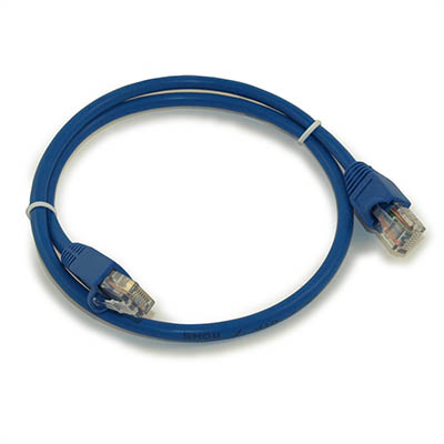 2ft Cat5E Ethernet RJ45 Patch Cable, Stranded, Snagless Booted, BLUE