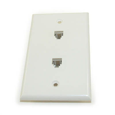 Wall plate: Dual Phone, White