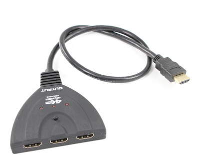 3 IN/1 OUT HDMI Switch AUTO-SELECT, Pigtail Style,4Kx2K @60Hz/4:4:4/HDCP2.2