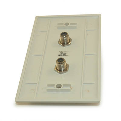 Wall plate: 2 F/Type Coax Connectors, White