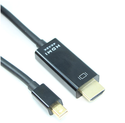 6ft Mini DisplayPort to HDMI Cable 32AWG Gold Plated, 4Kx2K@30Hz, Black