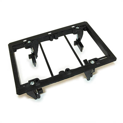 Wallplate: Triple Gang Wallbox, Low Voltage Existing Construction, Black
