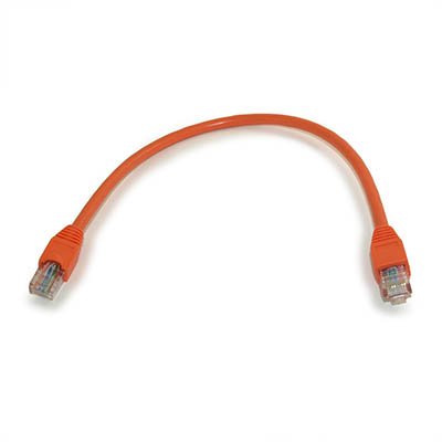 1ft Cat6 Ethernet RJ45 Patch Cable, Stranded, Snagless Booted, ORANGE