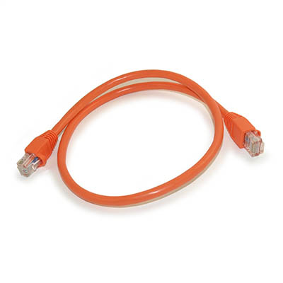 2ft Cat6 Ethernet RJ45 Patch Cable, Stranded, Snagless Booted, ORANGE