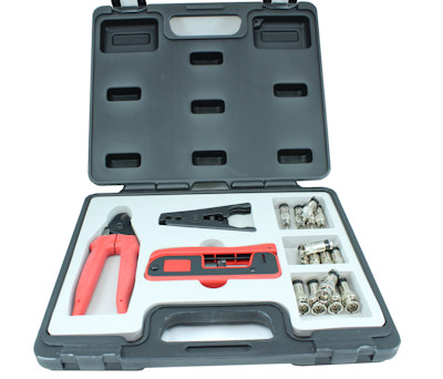 Compression Connector Tool Kit, Cutter, and Compression Connectors (18pc)
