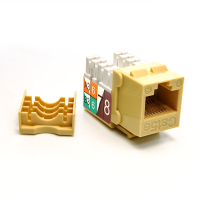 Keystone Jack Insert/Punch-down - Cat 5E RJ45 Networking, Ivory