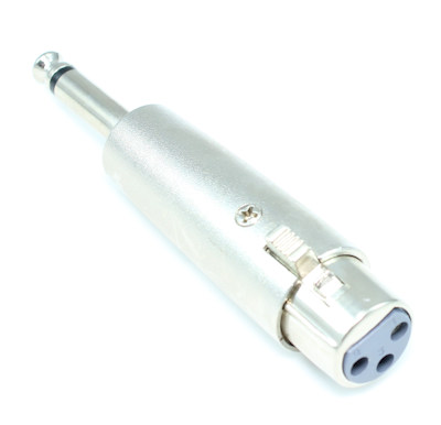 XLR Female to 1/4 MONO Male Adapter, Nickel Plated