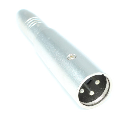 XLR Male to 1/4 Stereo Female Adapter, Nickel Plated