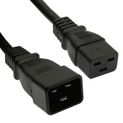 6ft Computer Power Cord (NEMA C19 to C20 Plug 14AWG, Black