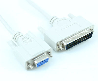 6ft Serial NULL-MODEM, DB25 Male to DB9 Female Cable
