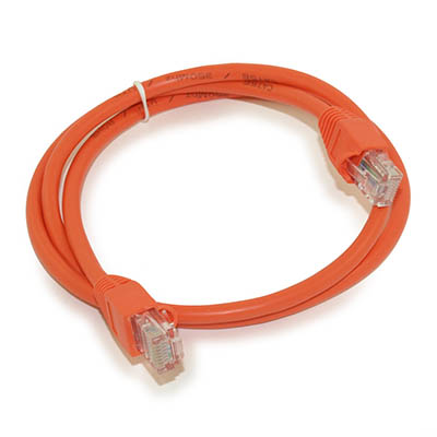 3ft Cat5E Ethernet RJ45 Patch Cable, Stranded, Snagless Booted, ORANGE